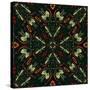 Art Nouveau Ornamental Vintage Pattern in Green and Red Colors-Irina QQQ-Stretched Canvas