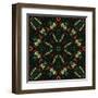 Art Nouveau Ornamental Vintage Pattern in Green and Red Colors-Irina QQQ-Framed Art Print