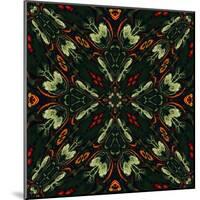 Art Nouveau Ornamental Vintage Pattern in Green and Red Colors-Irina QQQ-Mounted Art Print