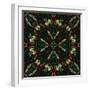 Art Nouveau Ornamental Vintage Pattern in Green and Red Colors-Irina QQQ-Framed Art Print