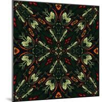 Art Nouveau Ornamental Vintage Pattern in Green and Red Colors-Irina QQQ-Mounted Art Print