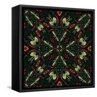 Art Nouveau Ornamental Vintage Pattern in Green and Red Colors-Irina QQQ-Framed Stretched Canvas