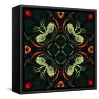 Art Nouveau Ornamental Vintage Pattern in Green and Red Colors-Irina QQQ-Framed Stretched Canvas