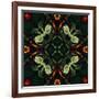 Art Nouveau Ornamental Vintage Pattern in Green and Red Colors-Irina QQQ-Framed Art Print