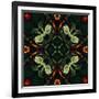 Art Nouveau Ornamental Vintage Pattern in Green and Red Colors-Irina QQQ-Framed Art Print