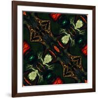 Art Nouveau Ornamental Vintage Pattern in Green and Red Colors-Irina QQQ-Framed Art Print