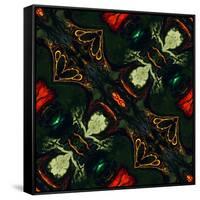 Art Nouveau Ornamental Vintage Pattern in Green and Red Colors-Irina QQQ-Framed Stretched Canvas