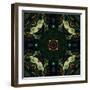 Art Nouveau Ornamental Vintage Pattern in Green and Red Colors-Irina QQQ-Framed Art Print