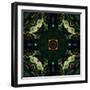 Art Nouveau Ornamental Vintage Pattern in Green and Red Colors-Irina QQQ-Framed Art Print