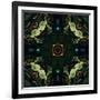 Art Nouveau Ornamental Vintage Pattern in Green and Red Colors-Irina QQQ-Framed Art Print