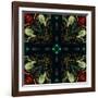 Art Nouveau Ornamental Vintage Pattern in Green and Red Colors-Irina QQQ-Framed Art Print