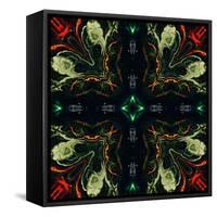 Art Nouveau Ornamental Vintage Pattern in Green and Red Colors-Irina QQQ-Framed Stretched Canvas