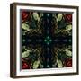 Art Nouveau Ornamental Vintage Pattern in Green and Red Colors-Irina QQQ-Framed Art Print