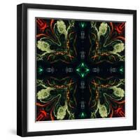 Art Nouveau Ornamental Vintage Pattern in Green and Red Colors-Irina QQQ-Framed Art Print