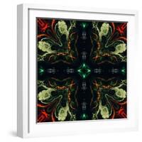 Art Nouveau Ornamental Vintage Pattern in Green and Red Colors-Irina QQQ-Framed Art Print