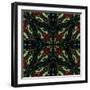 Art Nouveau Ornamental Vintage Pattern in Green and Red Colors-Irina QQQ-Framed Art Print