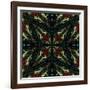 Art Nouveau Ornamental Vintage Pattern in Green and Red Colors-Irina QQQ-Framed Art Print