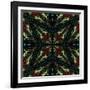 Art Nouveau Ornamental Vintage Pattern in Green and Red Colors-Irina QQQ-Framed Art Print