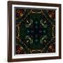 Art Nouveau Ornamental Vintage Pattern in Green and Red Colors-Irina QQQ-Framed Art Print