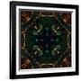 Art Nouveau Ornamental Vintage Pattern in Green and Red Colors-Irina QQQ-Framed Art Print