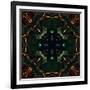 Art Nouveau Ornamental Vintage Pattern in Green and Red Colors-Irina QQQ-Framed Art Print