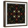 Art Nouveau Ornamental Vintage Pattern in Green and Red Colors-Irina QQQ-Framed Art Print