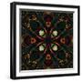 Art Nouveau Ornamental Vintage Pattern in Green and Red Colors-Irina QQQ-Framed Art Print