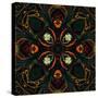 Art Nouveau Ornamental Vintage Pattern in Green and Red Colors-Irina QQQ-Stretched Canvas