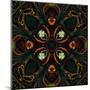 Art Nouveau Ornamental Vintage Pattern in Green and Red Colors-Irina QQQ-Mounted Art Print