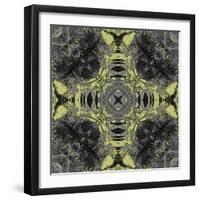 Art Nouveau Ornamental Vintage Pattern in Yellow and Grey Colors-Irina QQQ-Framed Art Print