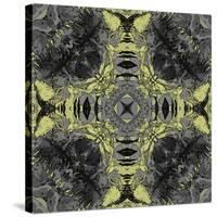 Art Nouveau Ornamental Vintage Pattern in Yellow and Grey Colors-Irina QQQ-Stretched Canvas