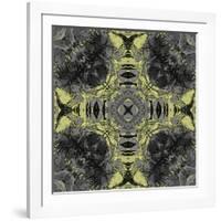 Art Nouveau Ornamental Vintage Pattern in Yellow and Grey Colors-Irina QQQ-Framed Art Print