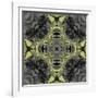 Art Nouveau Ornamental Vintage Pattern in Yellow and Grey Colors-Irina QQQ-Framed Art Print