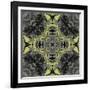 Art Nouveau Ornamental Vintage Pattern in Yellow and Grey Colors-Irina QQQ-Framed Art Print