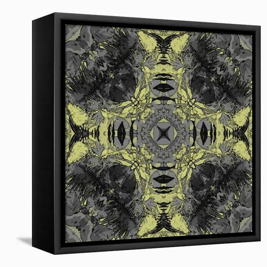 Art Nouveau Ornamental Vintage Pattern in Yellow and Grey Colors-Irina QQQ-Framed Stretched Canvas