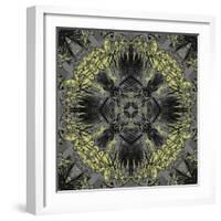 Art Nouveau Ornamental Vintage Pattern in Yellow and Grey Colors-Irina QQQ-Framed Art Print