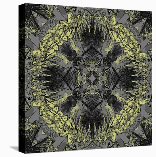 Art Nouveau Ornamental Vintage Pattern in Yellow and Grey Colors-Irina QQQ-Stretched Canvas
