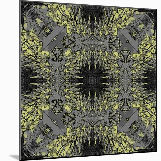 Art Nouveau Ornamental Vintage Pattern in Yellow and Grey Colors-Irina QQQ-Mounted Art Print