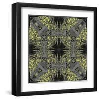 Art Nouveau Ornamental Vintage Pattern in Yellow and Grey Colors-Irina QQQ-Framed Art Print