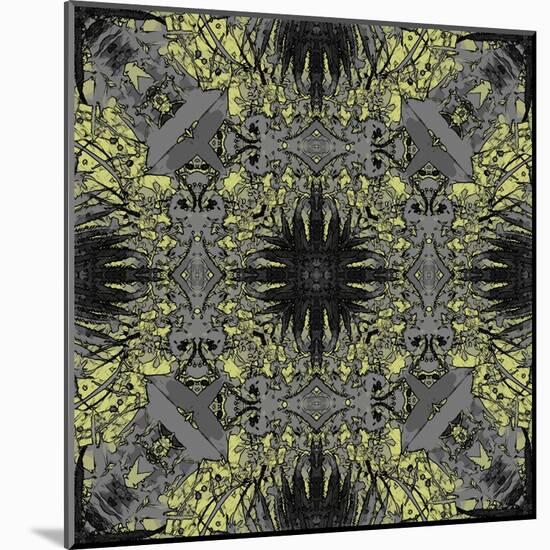 Art Nouveau Ornamental Vintage Pattern in Yellow and Grey Colors-Irina QQQ-Mounted Art Print