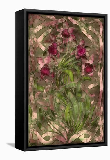 Art Nouveau Pink Floral-Mindy Sommers-Framed Stretched Canvas