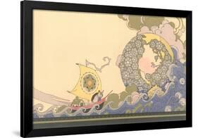 Art Nouveau Ship on Fanciful Sea-null-Framed Giclee Print