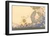 Art Nouveau Ship on Fanciful Sea-null-Framed Giclee Print