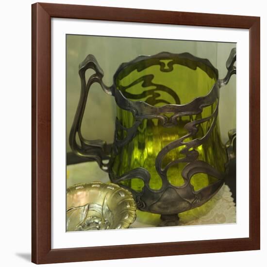 Art Nouveau, Showcase with Different Objects-null-Framed Giclee Print