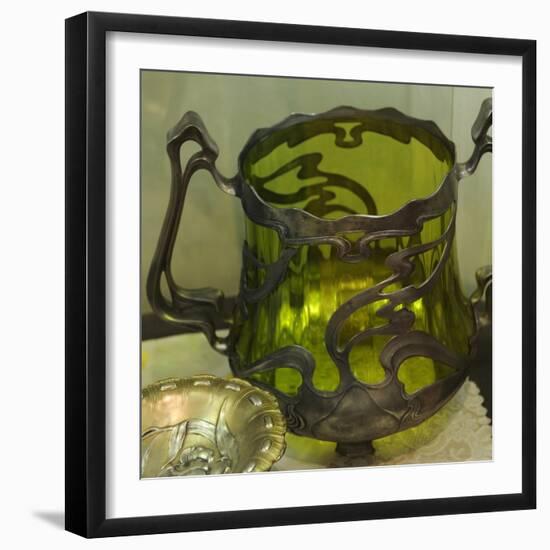 Art Nouveau, Showcase with Different Objects-null-Framed Giclee Print