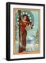 Art Nouveau Skier-Lantern Press-Framed Art Print