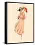 Art Nouveau Spring Fashion Girl with Umbrella-sahuad-Framed Stretched Canvas