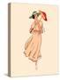 Art Nouveau Spring Fashion Girl with Umbrella-sahuad-Stretched Canvas