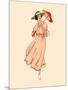 Art Nouveau Spring Fashion Girl with Umbrella-sahuad-Mounted Art Print