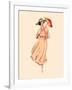 Art Nouveau Spring Fashion Girl with Umbrella-sahuad-Framed Art Print